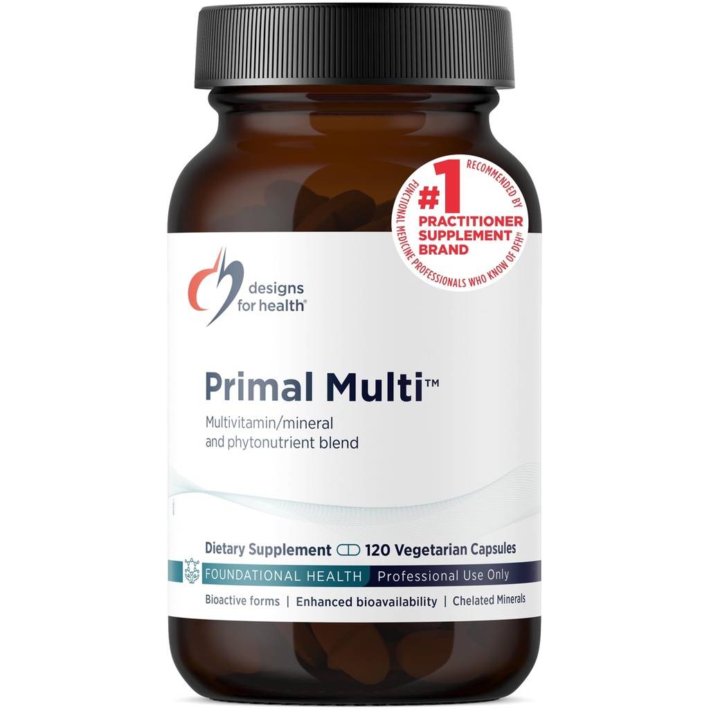 Designs for Health Primal Multi - Paleo-Friendly Multivitamin Supplement with Folate, Tocotrienols, Lutein + Broccoli Seed, Immune Support Vitamins D (2000 IU), C + Zinc (120 Capsules)