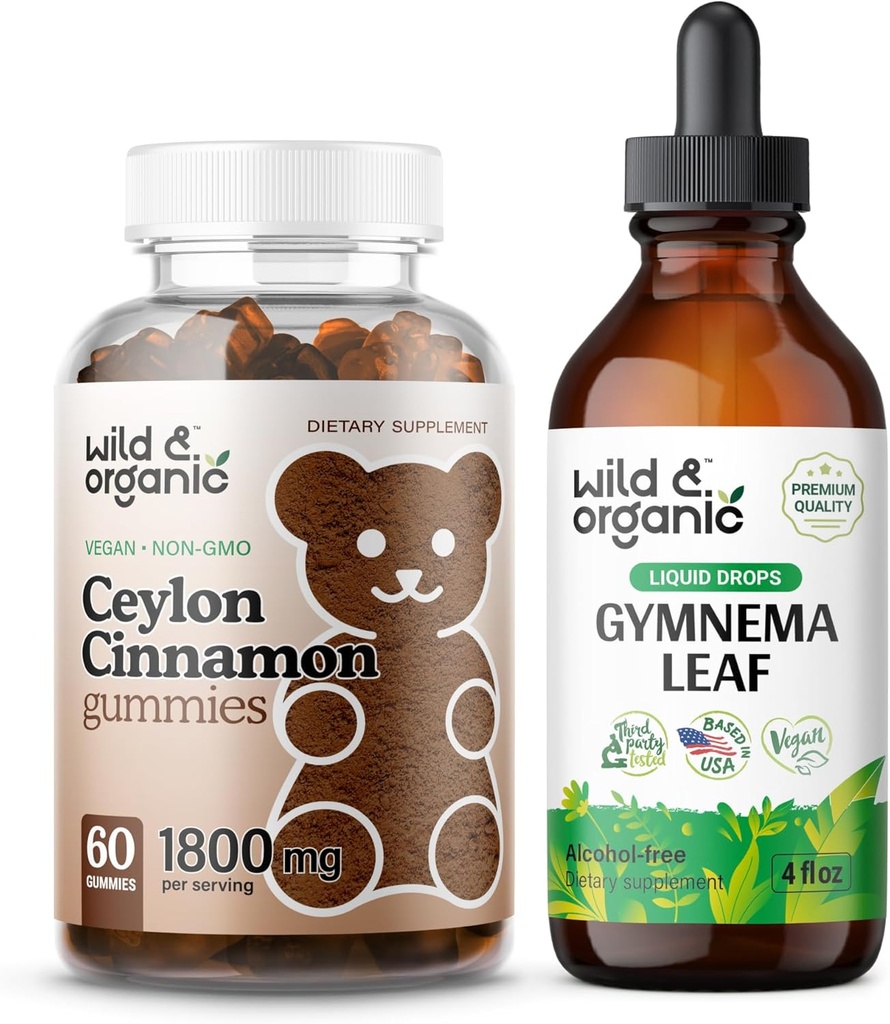 Wild & Organic Ceylon Cinnamon Gummies & Gymnema Tincture