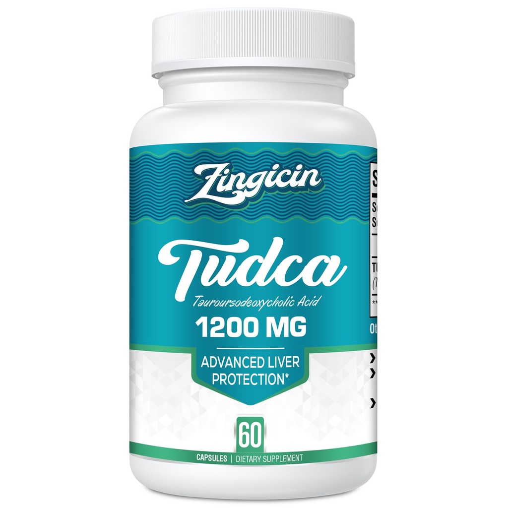 TUDCA Supplement 1200mg - 60 Veggie Capsules,Powerful TUDCA Bile Salts Supplements for Liver,Digestion