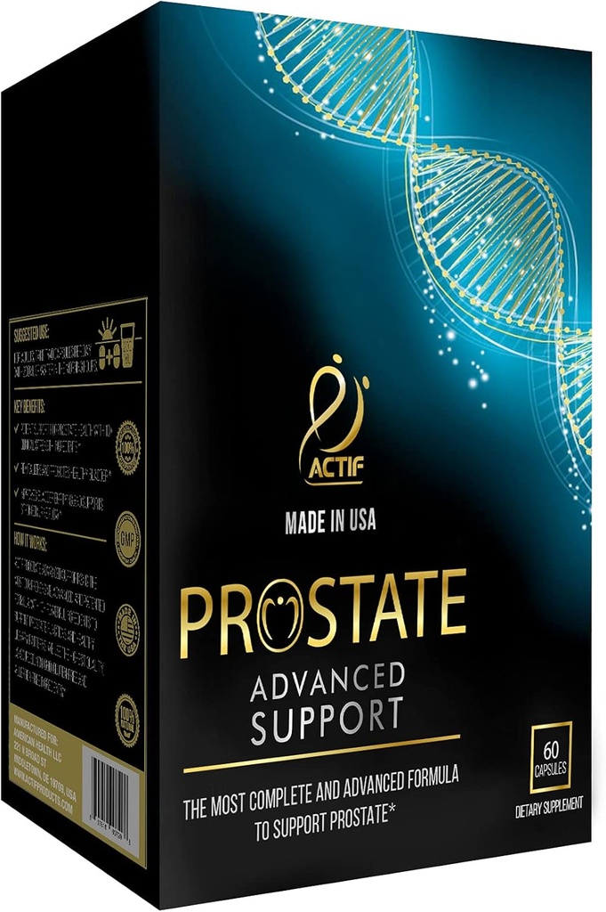 ACTIF Prostate Advanced Support with 20+ Factors, Complete Support for Urinary Health and Prostate - 60 Capsules, Made in USA, Non-GMO