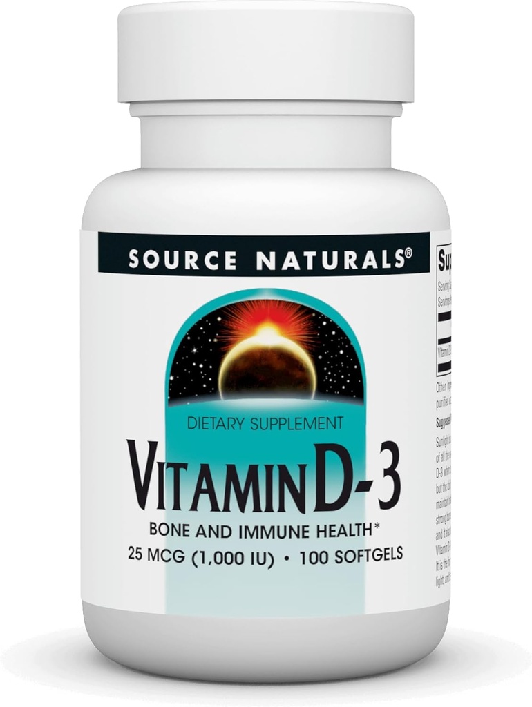 Source Naturals Vitamin D-3 1000 iu Supports Bone & Immune Health* - 100 Softgels