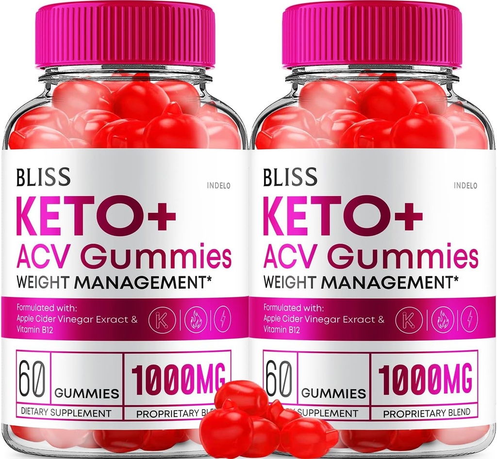 (2 Pack) Bliss Keto ACV Gummies Advanced Weight Loss, Bliss Keto + ACV Gummies Apple Cider Vinegar Keto Bliss ACV Gummies Dietary Supplement Bliss Keto Gummies Reviews (120 Gummies)