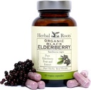 Herbal Roots Organic Black Elderberry Capsules | Max Strength | Made with Organic Sambucus | 60 Vegan Capsules