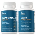Dr. Tobias Vegan Omega 3 Algae Oil and Colon 14 Day Cleanse for Improved Digestion, Gut & Immune Support, and Overall Health