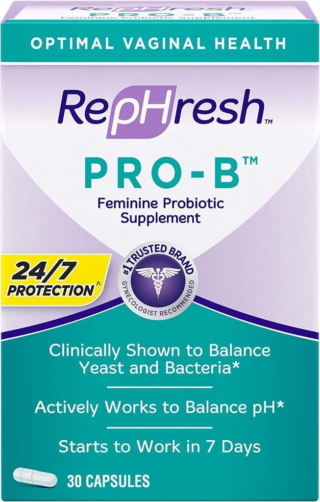 Rephresh Pro-B Probiotic Feminine Supplement, 30 Capsules (Pack of 3)