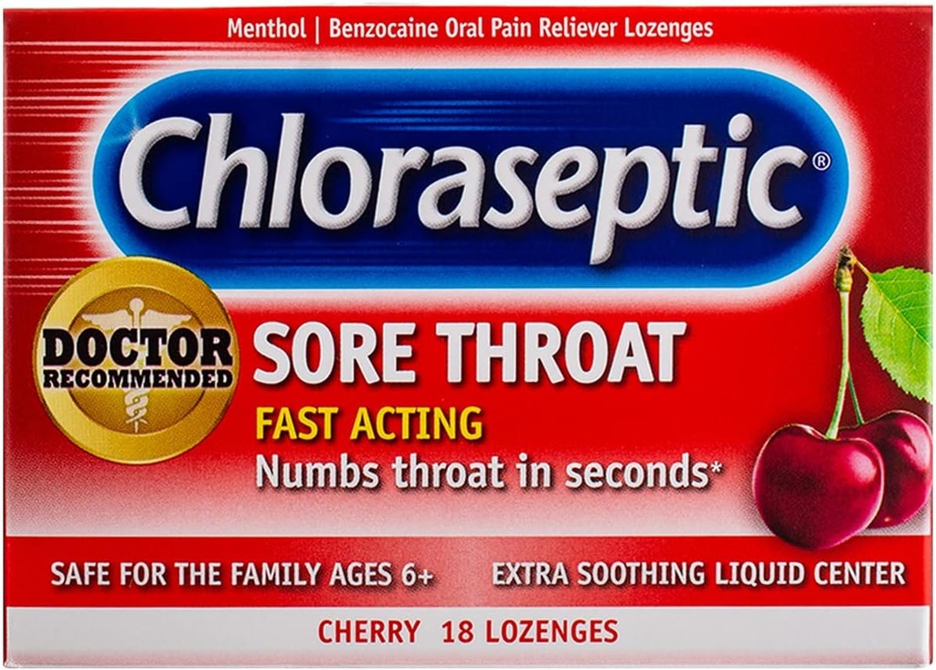 Arm & Hammer Simply Saline Nasal Spray 4.5oz & Chloraseptic Cherry Sore Throat Lozenges 18 Count Bundle