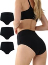 BATTEWA Leak Proof Underwear for Women Washable, Incontinence Underwear Absorbency Cotton Panties Bladder Leakage Protective 50ML(Black, X-Large,3-Pack)