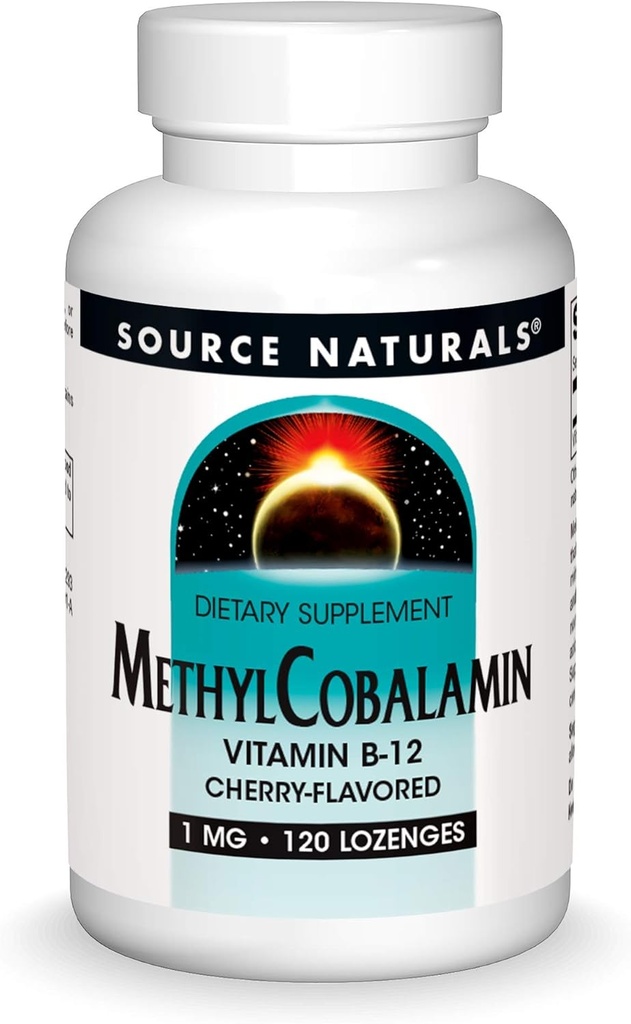 Source Naturals MethylCobalamin Vitmain B-12 Cherry-Flavored, 1 mg - 120 Lozenges