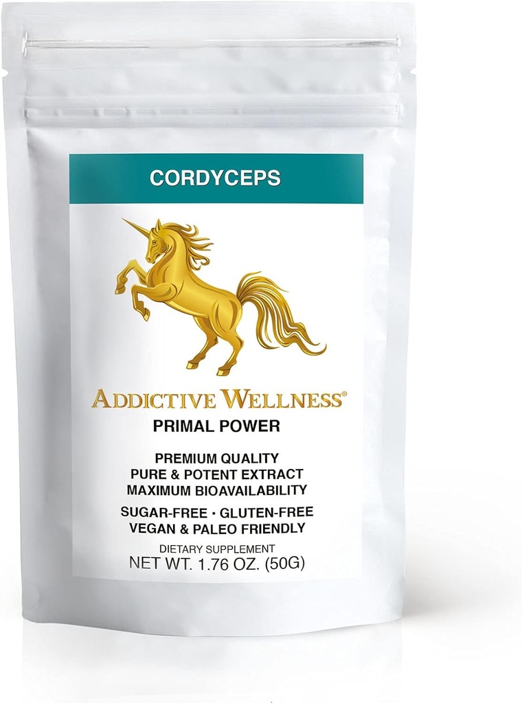Addictive Wellness Cordyceps CS-4 Extract Powder - Pure & Potent for Energy and Endurance, 1 Packet
