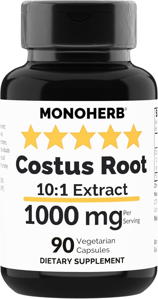 MONOHERB Costus Root Extract 1000 mg - 90 Vegetarian Capsules