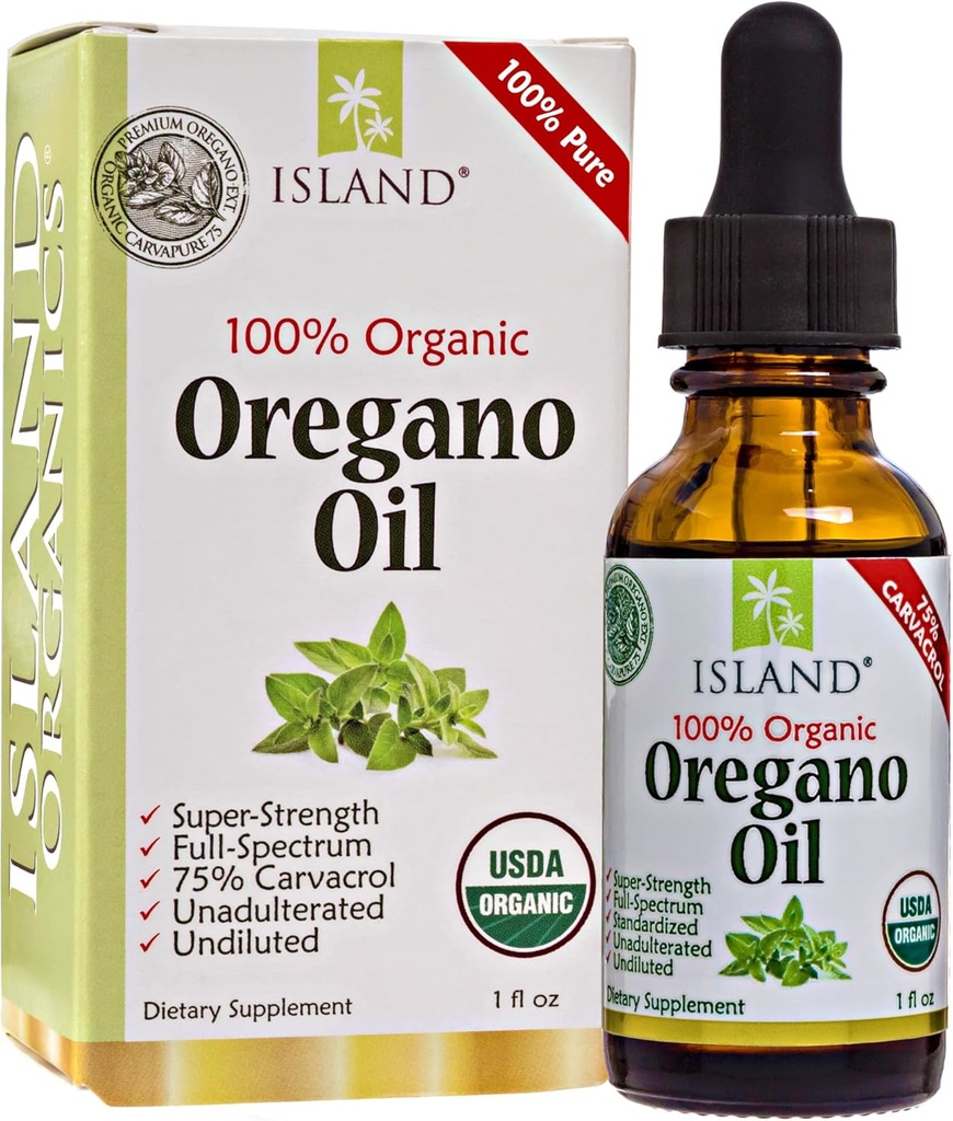 Oregano Oil Organic Liquid Drops - 100% Pure & Undiluted - USDA-Certified Organic (1 oz) 75% Carvacrol - Grown in Spain - Immune Support Supplement with Oil of Oregano.