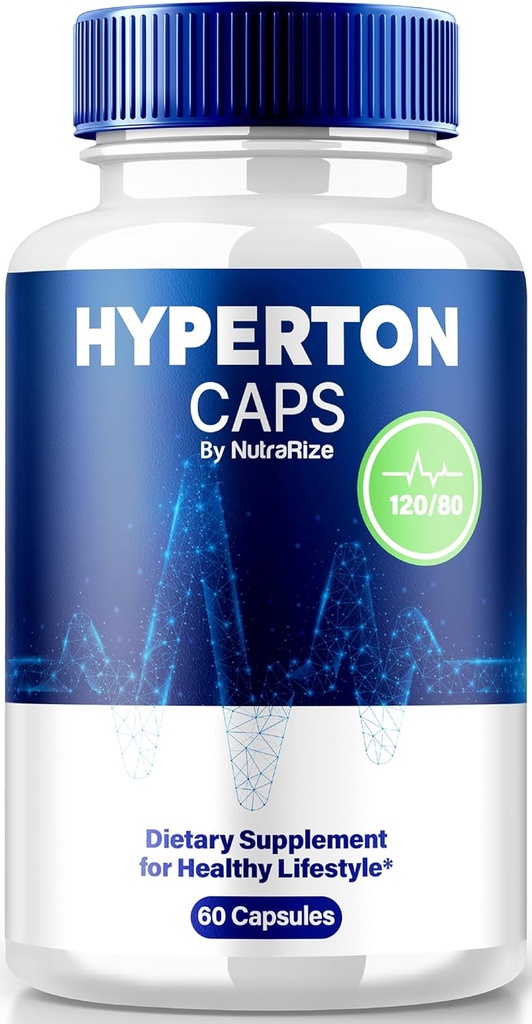 NutraRize Hyperton Capsules, All-Natural and Complex Formula, Premium Supplement to Support Overall Health and Wellness, Official Hyper-Ton Pastillas Reviews (60 Capsules)