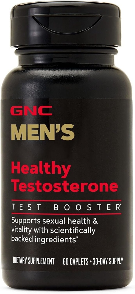 GNC Men's Healthy Testosterone, Testosterone and Sexual Health Support, 60 Caplets