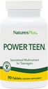 Natures Plus Source of Life Power Teen - 90 Vegetarian Tablets - Teen Multivitamin with Minerals & Whole Foods for Mental Focus, Energy Booster - Gluten-Free - 45 Servings