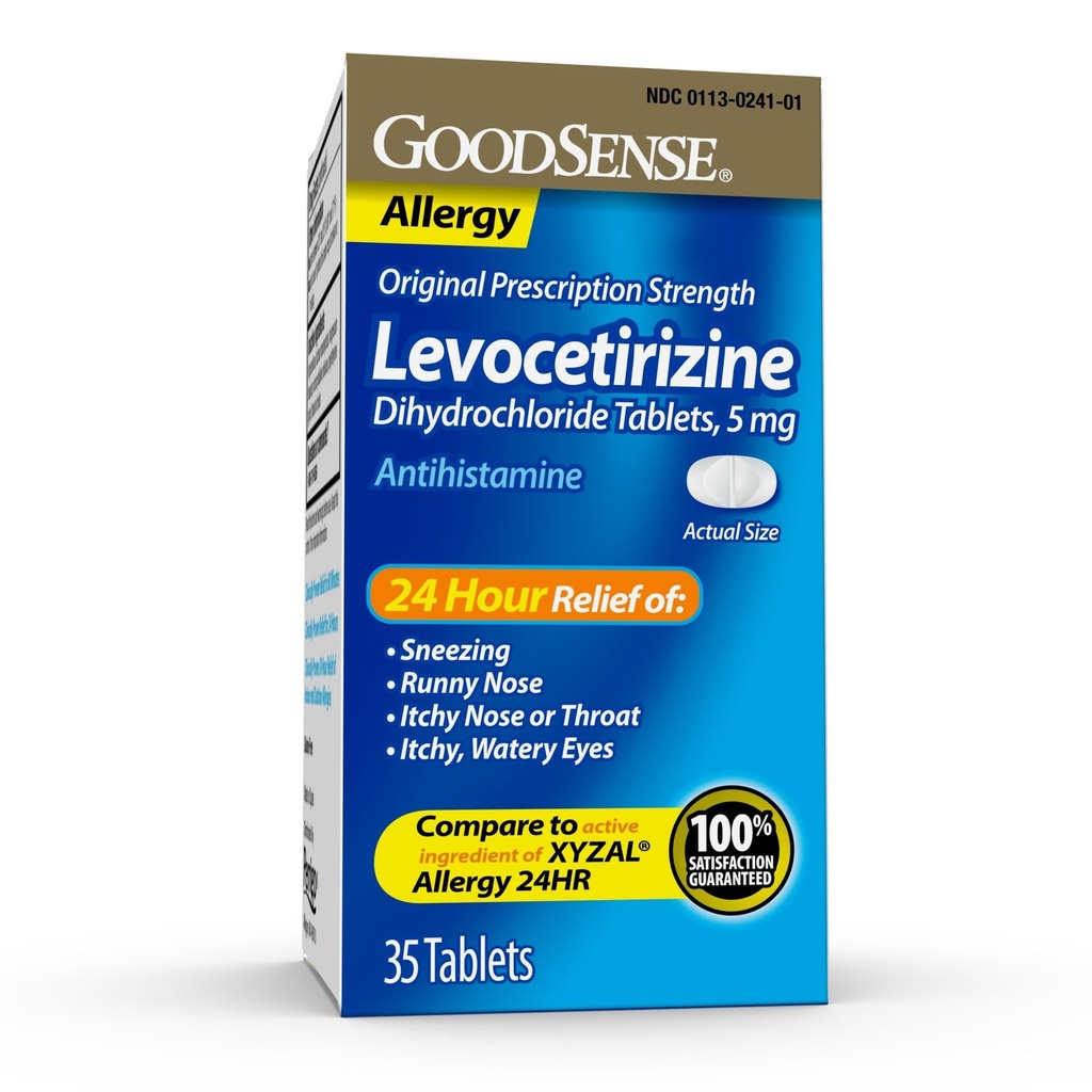 Good Sense Levocetirizine Dihydrochloride Tablets, Antihistamine, 5 mg, 35 Count (Pack of 1)