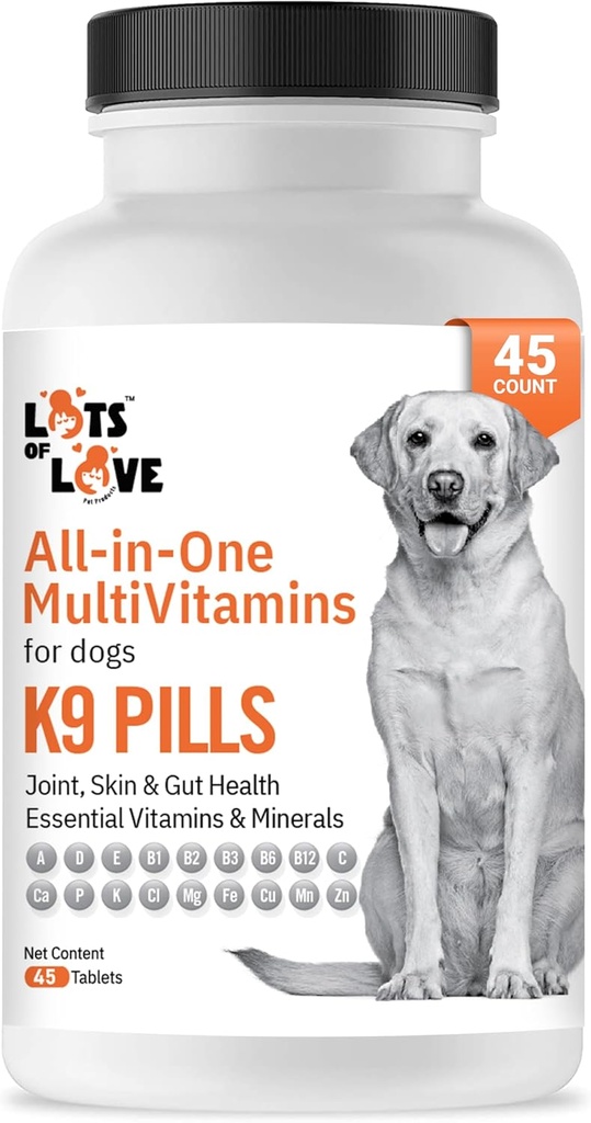 K9 Pills - Multivitamin for Dogs - Dog Supplement & Vitamin for Small, Medium & Large Dogs (45 Count)