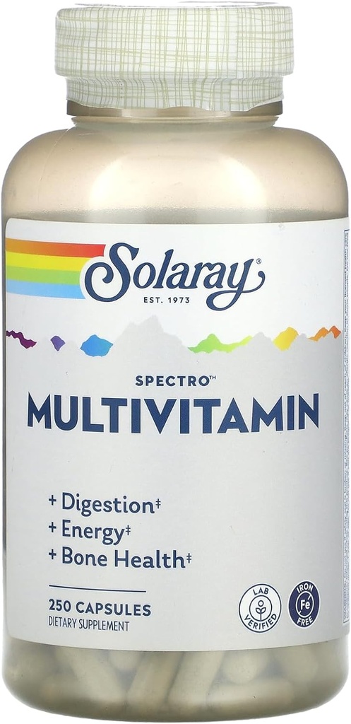 Solaray Spectro Multivitamin, Iron Free, 250 Capsules