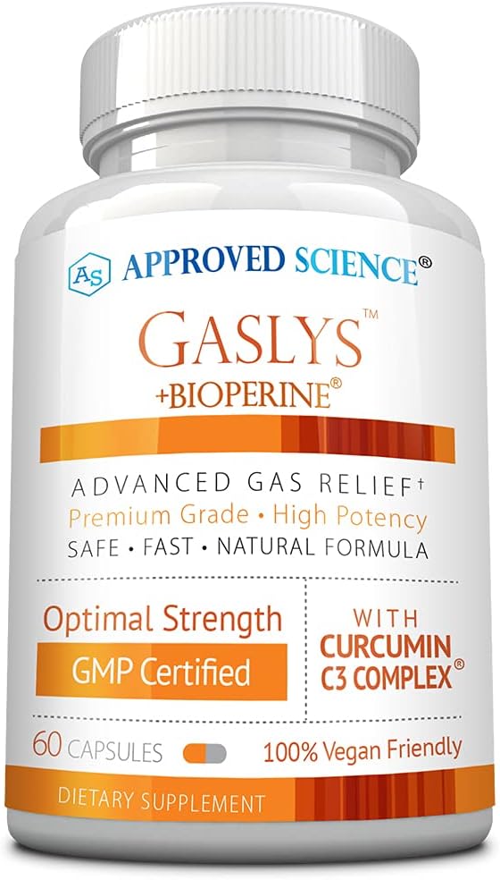 Approved Science® Gaslys™ - Soothe Digestive Tract, Alleviates Gas and Stomach Cramps - Artichoke Powder, Ginger, Fennel Seed - 60 Count - Pack of 1