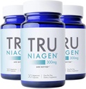 TRU NIAGEN Patented NAD Supplement for Anti Aging and Cell Regeneration, 300mg Niagen, 30 Servings | Supports Cellular Energy, Brain, Muscle | Nicotinamide Riboside (NR) Take 1 Daily | 3 Bottles