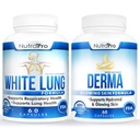 NutraPro White Lung Respiratory Health and Support + Derma - Dermal Repair Complex for Glowing Skin & Skin Hydration.