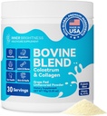Bovine Colostrum & Collagen Powder for Gut Health, Immune Support, Hair Growth & Beauty Supplement, Sugar Free – IgG, Probiotics, Vitamin B12, C, D3 – Unflavored, 30 Servings
