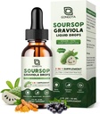 Soursop Graviola Liquid Drops, Organic Soursop Bitters with Elderberry & Turmeric for Cellular,Immune, Digestive Support, Herbal Extracts, Sugar Free/Gluten Free - 1 fl oz