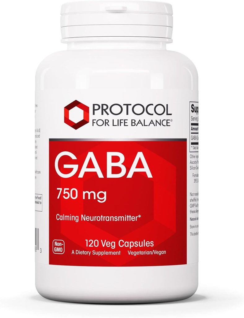 PROTOCOL FOR LIFE BALANCE GABA 750mg - Normal Cognition- Supplement - 120 Veg Caps