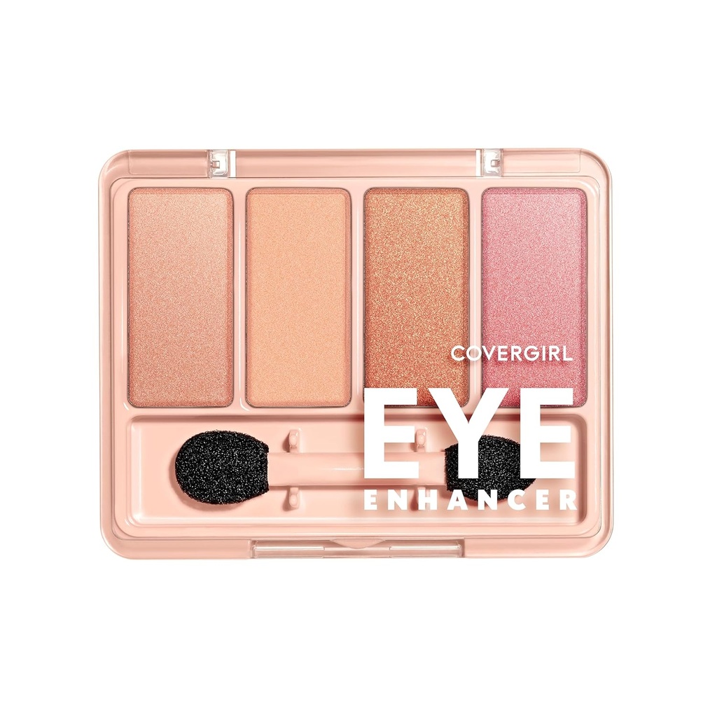 COVERGIRL Eye Enhancer, Bellini Spritz, Eyeshadow Quad, Easy to Wear, Clean & Vegan, Talc-Free, Matte & Shimmer Finishes, Smudge-Proof, 0.19oz