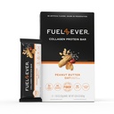 Fuel 4 Ever Collagen Protein Bars | 14G Protein, Gluten Free, Dairy Free, No Stevia or Artificial Ingredients Added, Sweetened with Honey | Peanut Butter Oat Flavor (Box of 12)