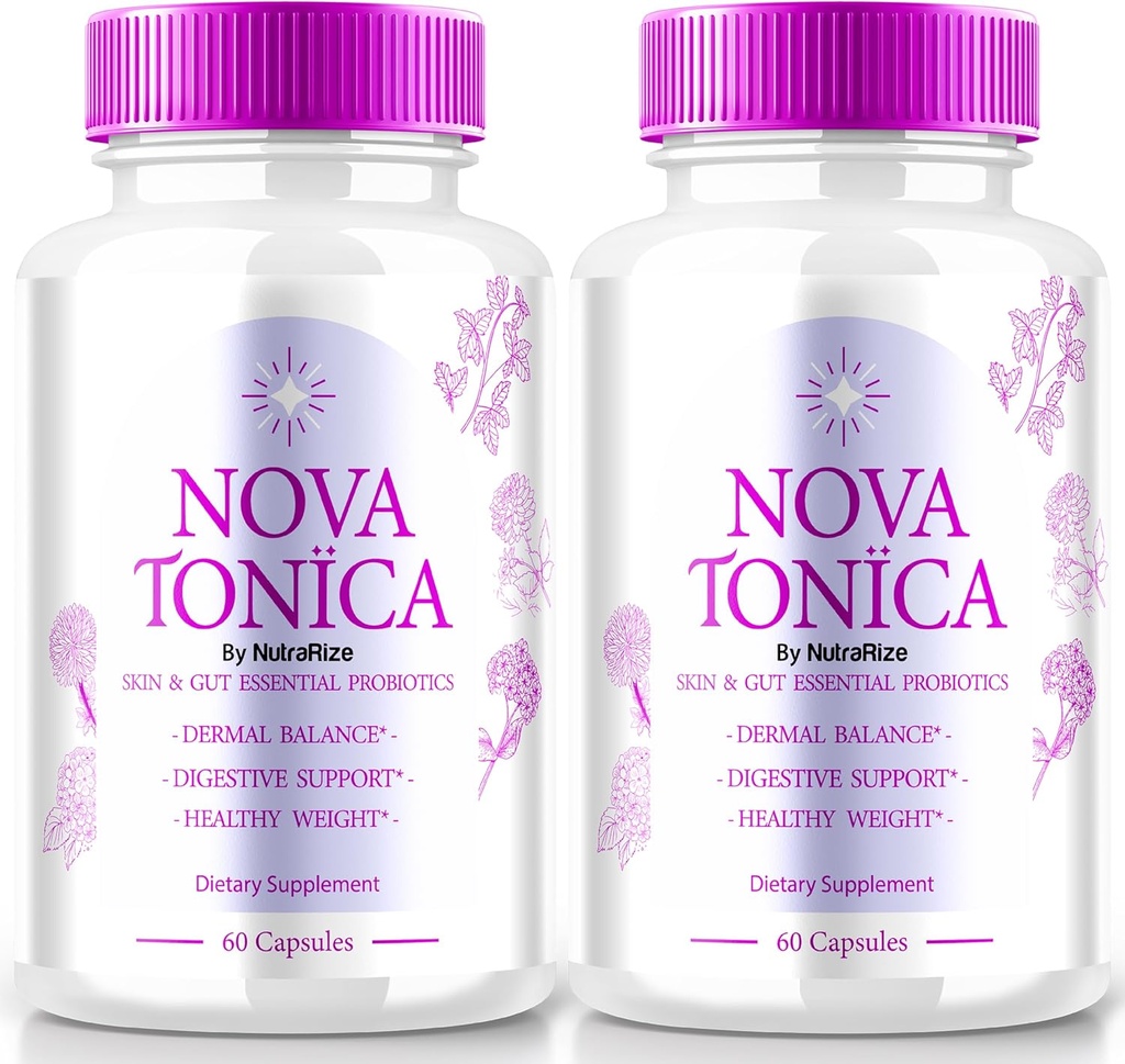 (2 Pack) NovaTonica Capsules, Nova Tonica to Support Naturally Healthy and Glowing Skin, Extra Strong Supplement to Support Hydration, Skin-Enhancing Vitamin Pills, Nova Tonic Reviews (120 Capsules)