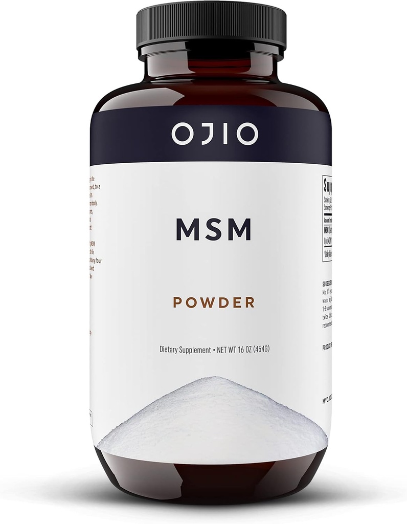 Pure OptiMSM MSM Powder - MSM Supplement - Joint, Skin, Hair, Nails - Kosher, Vegan, Gluten Free, Non-GMO, No Pesticides or Herbicides - 16 oz (Pack of 1)