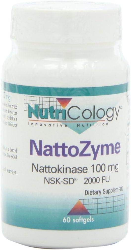 Nutricology NattoZyme - Nattokinase Supplement NSK-SD 2000 FU, 100mg, for Men and Women, Hypoallergenic, Formula for Heart Support - 60 Vegetarian Softgels