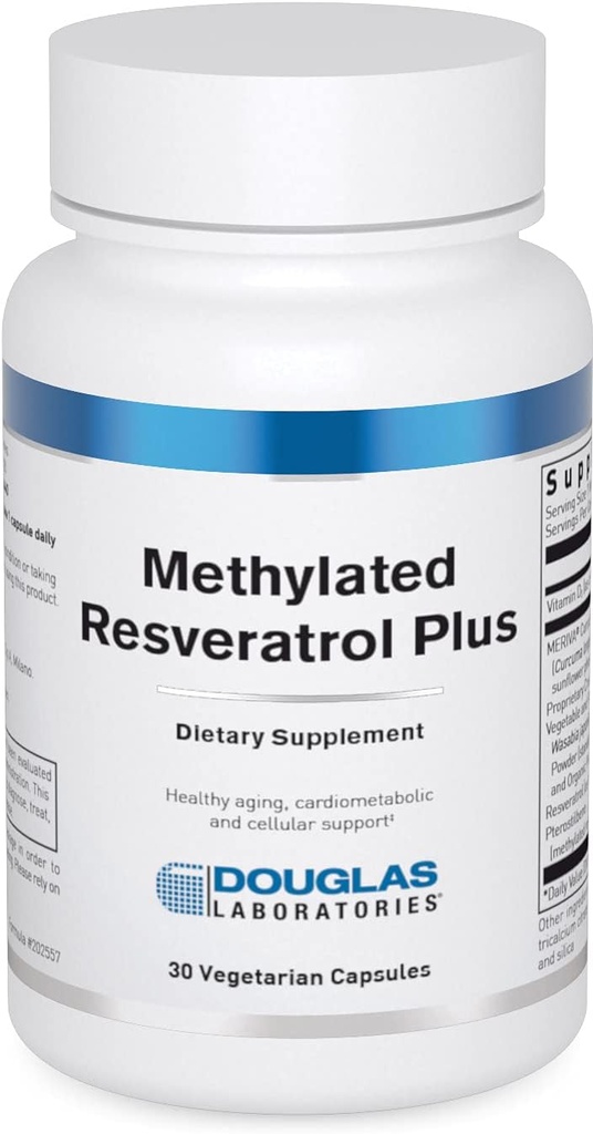 Douglas Laboratories Methylated Resveratrol Plus | Formula with Curcumin and Vitamin D for Cardiometabolic and Cellular Health | 30 Vegetarian Capsules