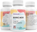Boric Acid Suppositories for Women 600mg 30 Pack - Odor & Yeast Solution Boric Acid Suppository - Vaginal Suppository for PH Balance & Vaginal Health - Vaginitis Solution for Women