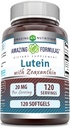 Amazing Formulas Lutein 20 mg with Zeaxanthin 800 mcg | Softgels Supplement | Non-GMO | Gluten Free | Made in USA (120 Count)