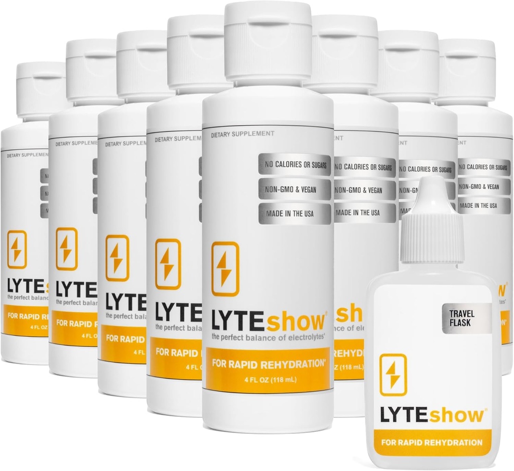 LyteLine Sugar-Free Electrolyte Supplement for Hydration - Immune Support - Pack of 8, 320 Servings - Keto Friendly - Zinc, Magnesium for Rapid Rehydration, Workout, Muscle Recovery, Energy - Vegan