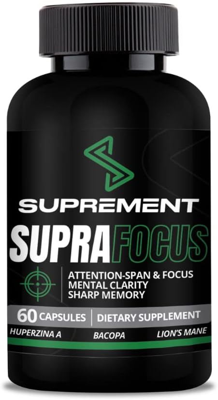 Nootropics Brain Support Supplement. 60 Count, for Men & Women. Brain Supplements for Memory and Focus with Lions Mane, Bacopa Monnieri, L Tyrosine. Mind Booster for Focus Supplement and Memory.