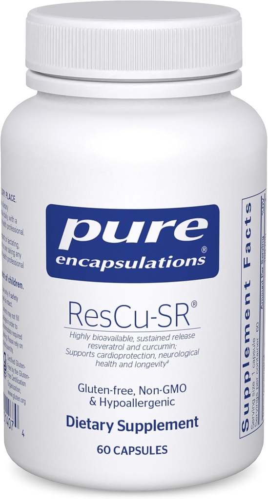 Pure Encapsulations ResCu-SR | Hypoallergenic Dietary Supplement for Longevity, Cardio Support and Neurological Health | 60 Capsules