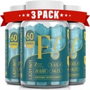 Biotin Gummies -Hair Skin and Nails Vitamins for Men & Women, Vegan Vitamin B7, Supports Hair Growth and Stronger Nails,90 Day Supply - Blueberry-3 Pack