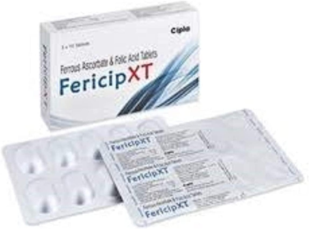 Generic Pub Fericip- xt Ferrous Ascorbate and Folic Acid 30 Tablets