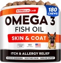 StrellaLab Fish Oil Omega 3 Treats for Dogs (180 Treats) - Allergy & Itch Relief - Skin & Coat Supplement - Joint Health - Wild Alaskan Salmon Oil - Shedding, Itchy Skin Relief - Omega 3 6 9 - EPA&DHA
