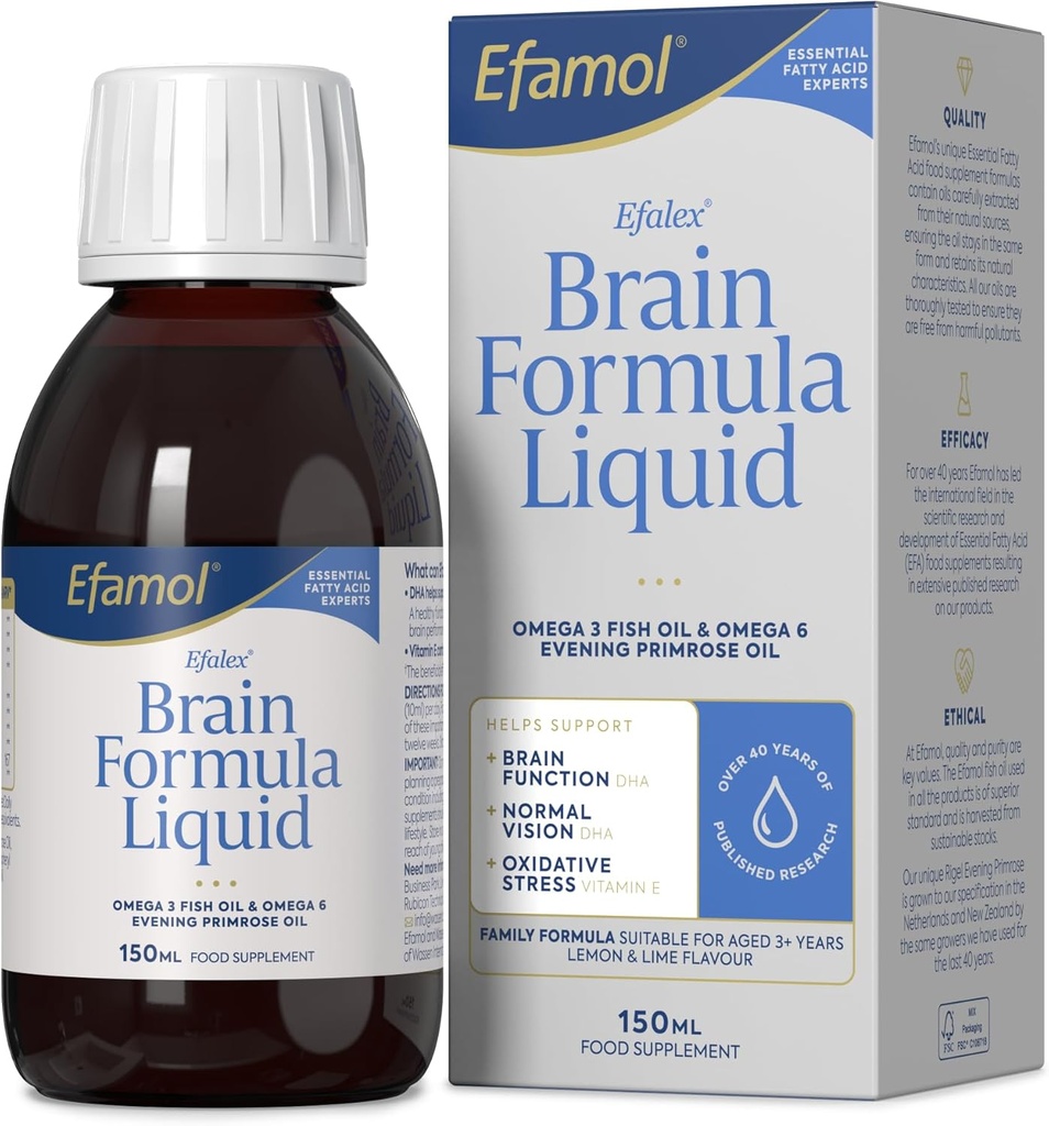 Efalex Omega 3 +6 Food Supplement Lemon & Lime Flavoured Liquid 150mls