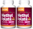 Jarrow Formulas Methyl Folate 400 mcg - 60 Veggie Caps, Pack of 2 - Highly Biologically Active Form of Folate - 4th Generation Folic Acid Technology - 120 Total Servings