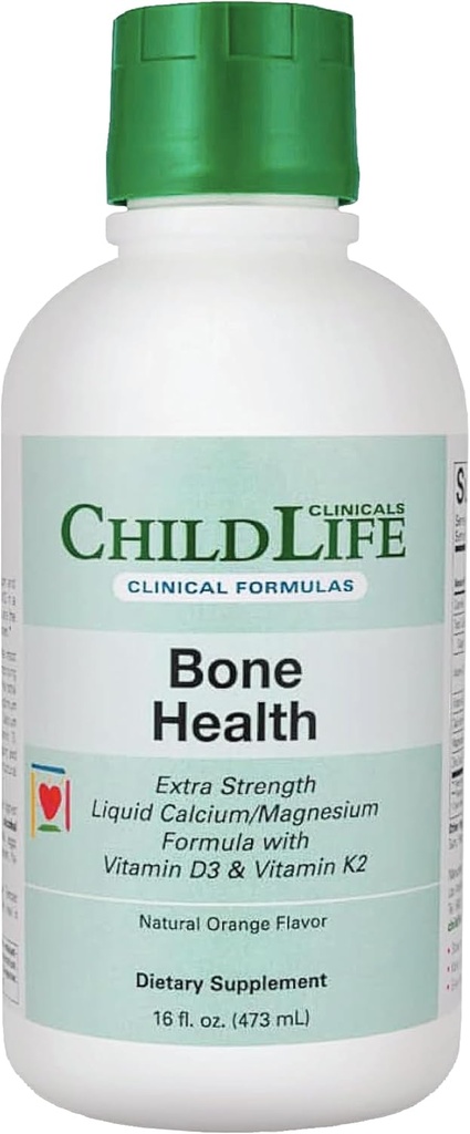 CHILDLIFE ESSENTIALS Clinicals Bone Health - Baby Liquid Calcium, Kids Calcium Liquid w/ Magnesium, Zinc, Vitamin D3, for Babies 6 Months & Up, Toddlers, Children - Orange Flavor, 16 fl oz (1 Pack)