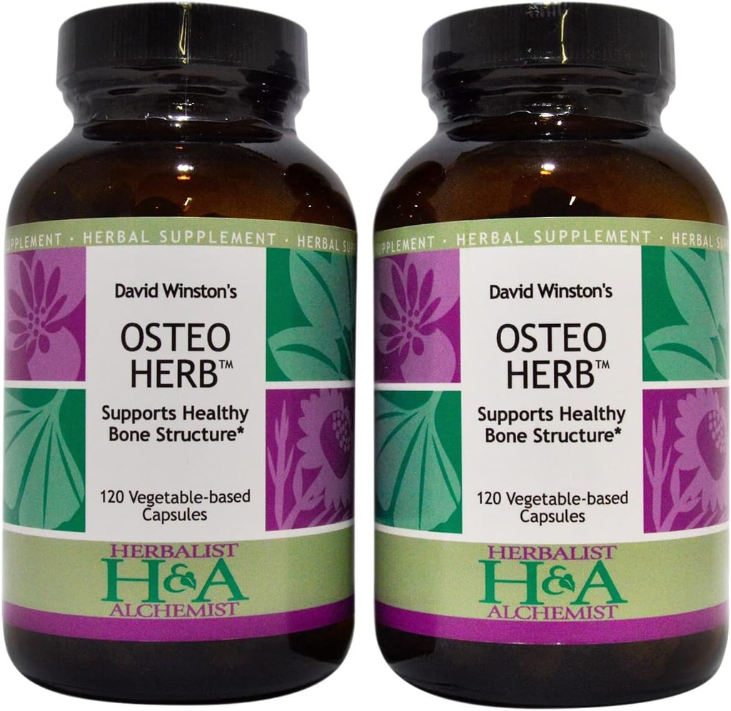 David Winston's Osteo Herb Capsules, 2 Pack - 120 Count Each Bottle, Supports Healthy Bone Structure*