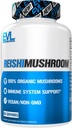 Evlution Nutrition Reishi Mushroom - Immune System & Health Support - 500mg Mushroom Supplement - 100% Organic, Vegan & Non-GMO - 60 Servings