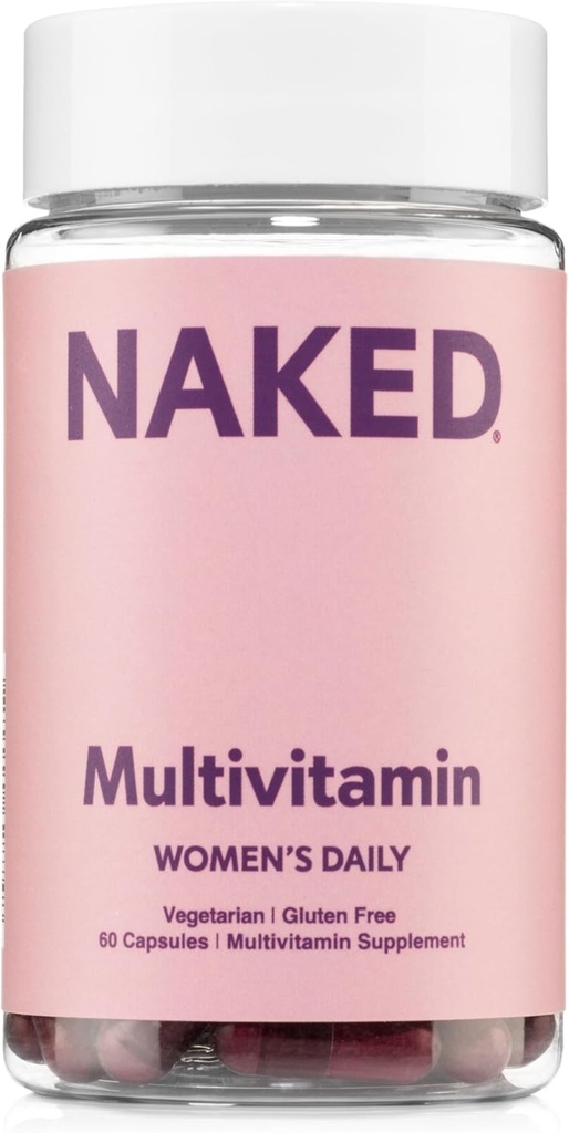 NAKED nutrition Women's Multi - Daily Multivitamin - Vitamins A, C, E, Selenium, Zinc, Fruit and Super Green Extracts, to Boost Immune Support - Gluten-Free and Vegetarian Vitamins, 60 Capsules