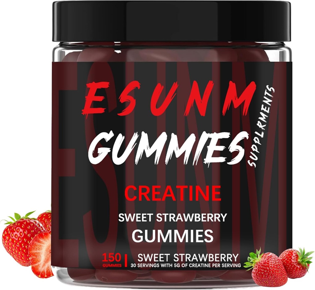 Sweet Creatine Strawberry Gummies，Monohydrate Per Serving, No Sugar or Artificial Colors,Low-Calorie, Vegan & Halal, Blue Raspberry Flavor（150 Count）