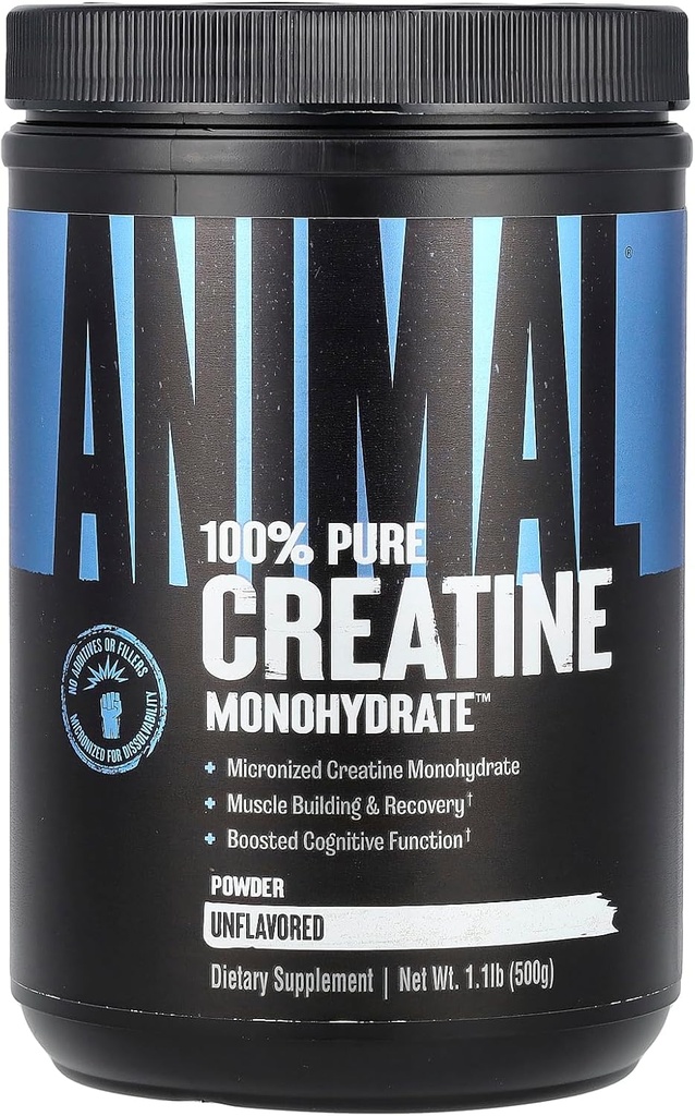 Animal Micronized Creatine, Monohydrate Powder, Unflavored, 1.1 lb (500 g)