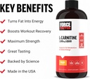 Force Factor L Carnitine Supplement, Liquid L-Carnitine 3000 mg to Help Turn Fat Into Energy, Support Muscle Recovery, and Boost Cellular Energy, Maximum Strength, Non-GMO, Orange Flavor, 16 Oz.